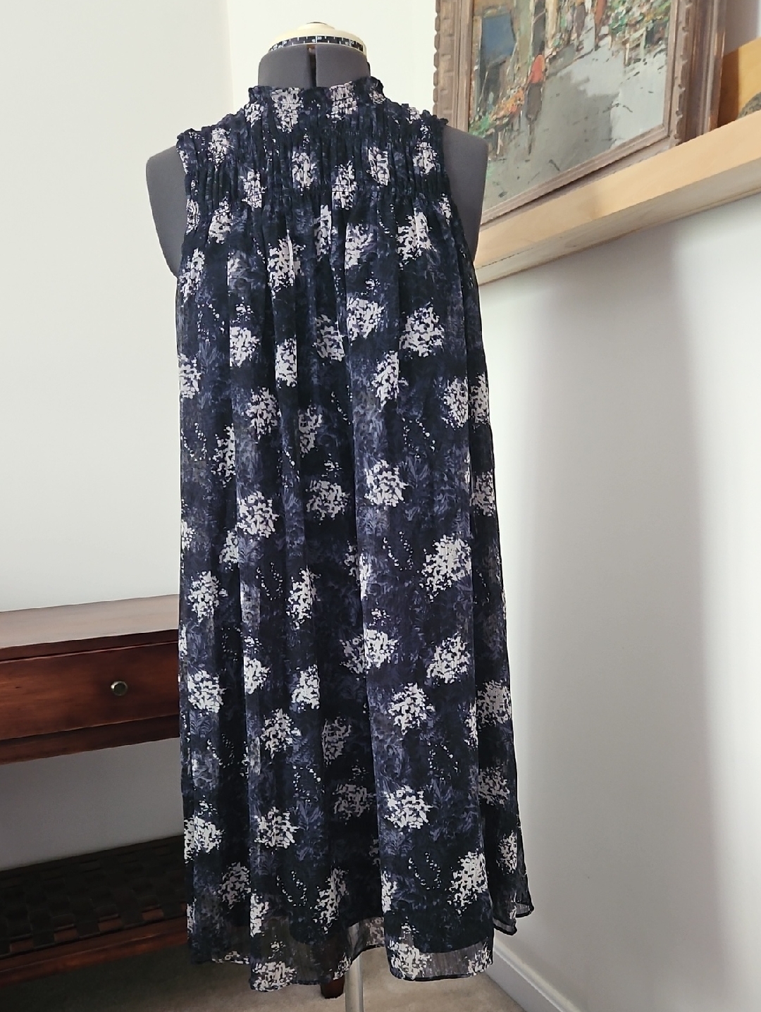 Jolie Navy And White Floral Maxi Skirt